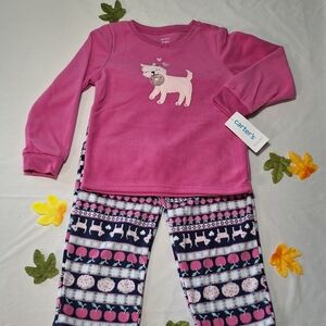 Pink Dog Print Kids Pajamas